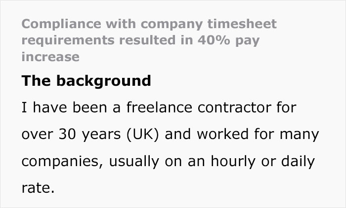 Freelancer Maliciously Complies To Company Timesheet Policy, Ends Up Getting Bigger Pay Than Expected