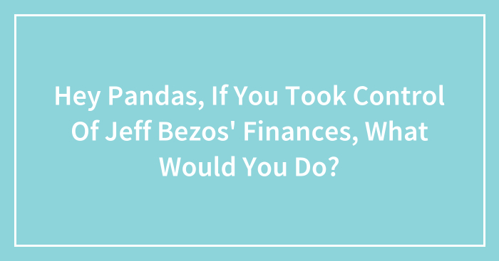 Hey Pandas, If You Took Control Of Jeff Bezos’ Finances, What Would You Do? (Closed)