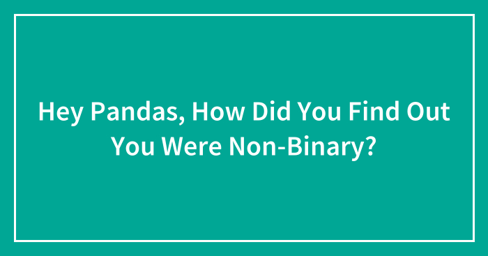 Hey Pandas, How Did You Find Out You Were Non-Binary? (Closed)
