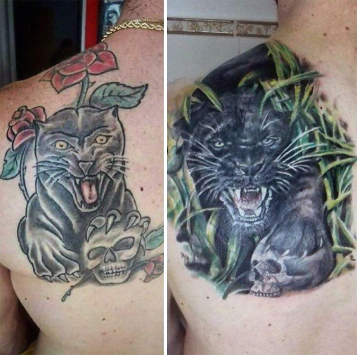 30 Times Tattoo Artists Covered Up Tattoo Regrets With Something Cool, As  Shared In This Online Group | Bored Panda