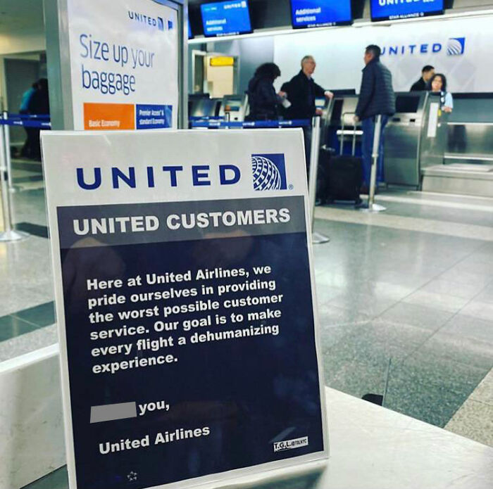Fake United Signs Posted At The Airport