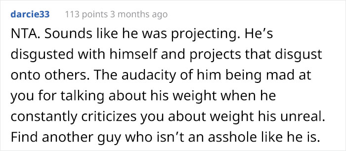 Woman Insults Her Obese Boyfriend's Weight After He Makes Sexist And Fat-Shaming Comments About Other Women