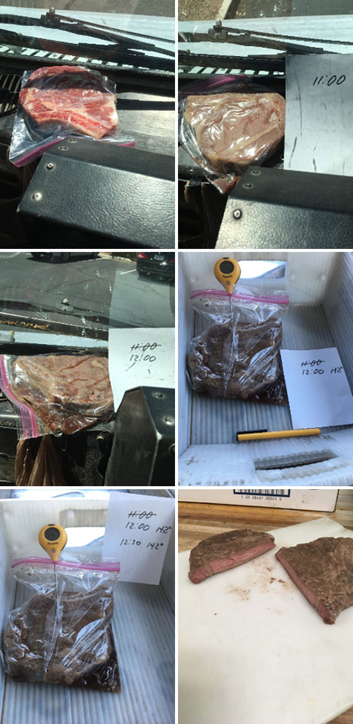 Postal Worker Cooks Steak On Truck Dashboard To Showcase "Inhumane" Working Conditions During Extreme Heat