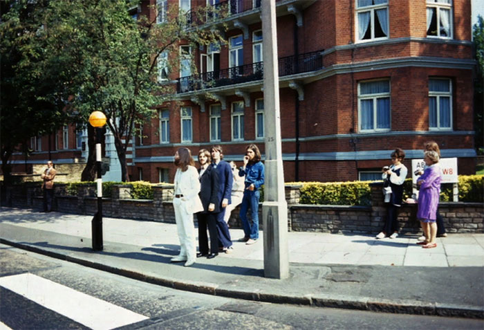The Beatles Lining Up For The Abbey Road Album Cover Photo