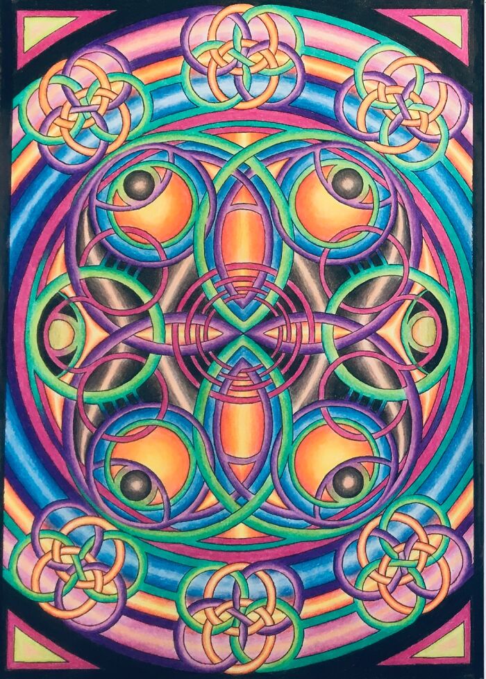 Psychedelic - Done With Cheap Colour Pencils And A Drawing Compass