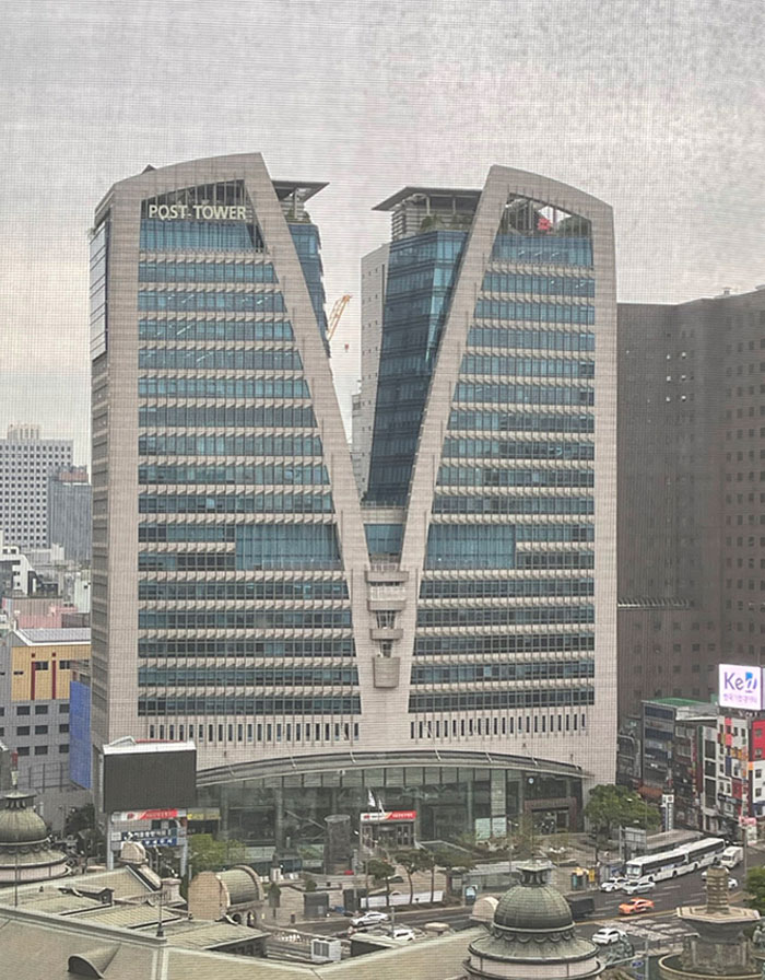 The Building Across From My Seoul, Korea Quarantine Hotel Looks Like A Zipper