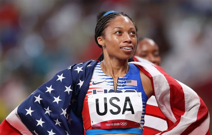 La velocista estadounidense Allyson Felix se convierte en la atleta estadounidense más condecorada en la historia del atletismo olímpico
