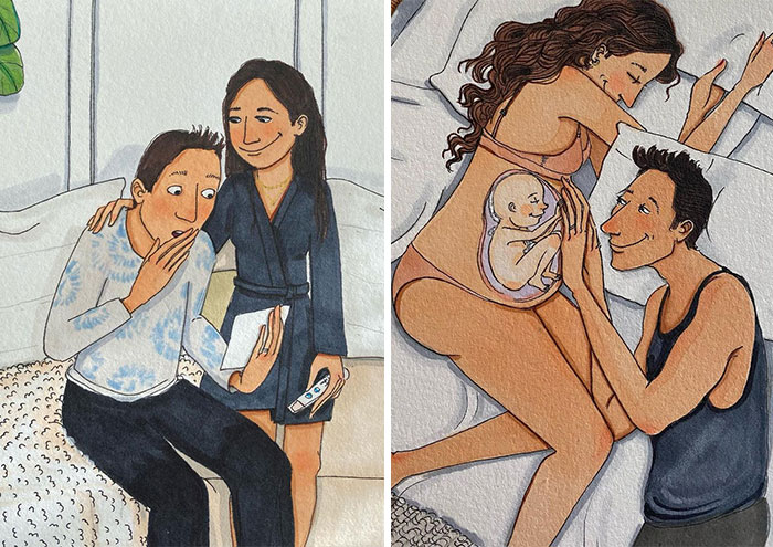 Artist Created Wholesome But Honest Illustrations About Pregnancy And Giving Birth