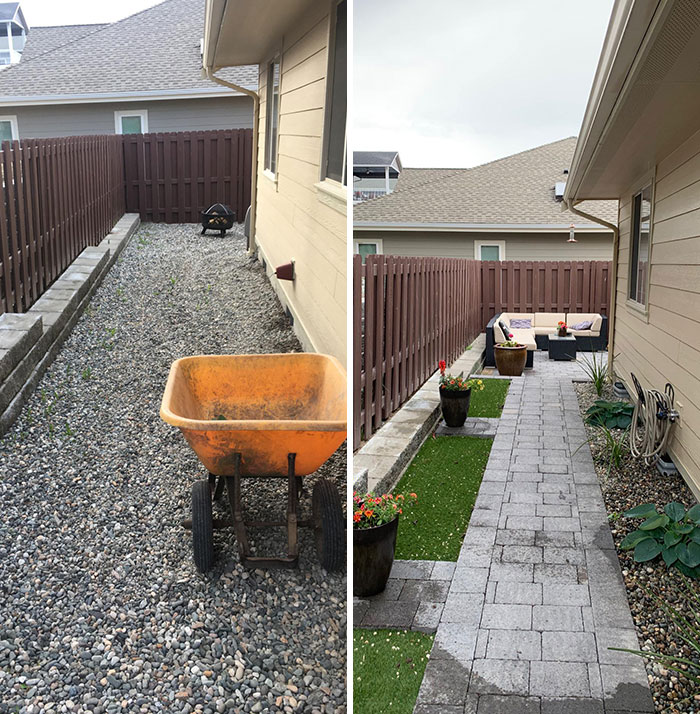 Before An After Of Our Tiny Backyard Project