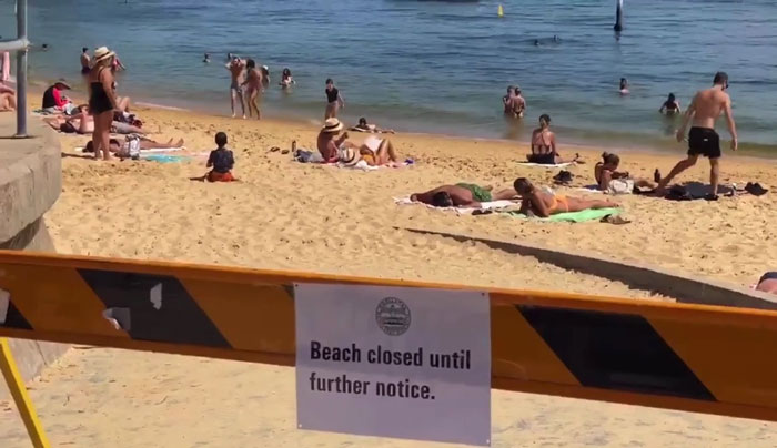 Sidney: "Playa cerrada hasta próximo aviso"