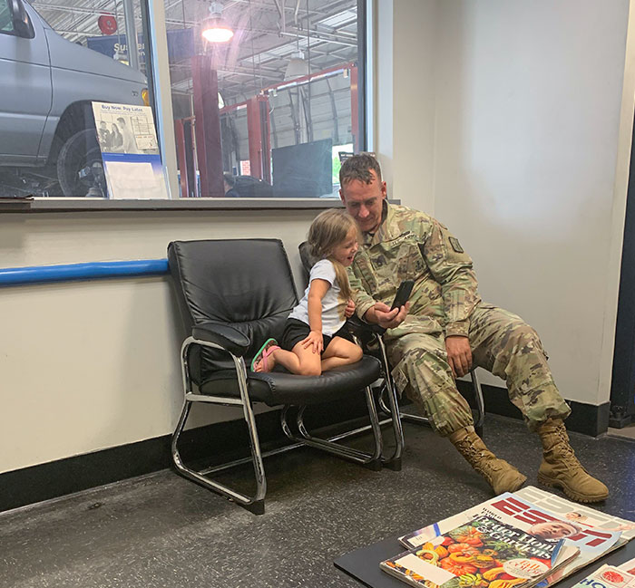 This Military Man Was Very Kind To My Daughter And Helped Keep Her Entertained For Over An Hour