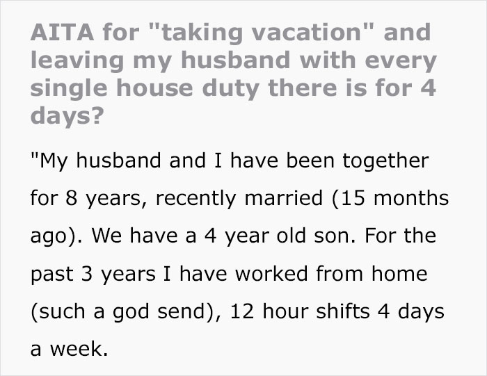 Tired Of Her Husband’s Laziness, Woman Takes A Vacation To Make Him Realize How Much She Does