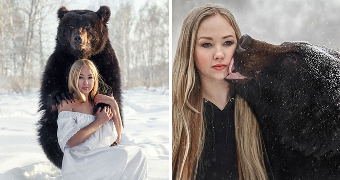 Russian Woman Rescued A Bear From A Closed-Down Zoo, And They’re Best Buddies Now