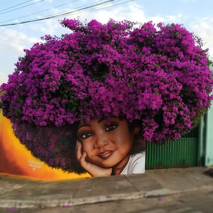 Este artista brasileño se hace viral tras utilizar árboles como "cabello" para sus retratos de mujeres