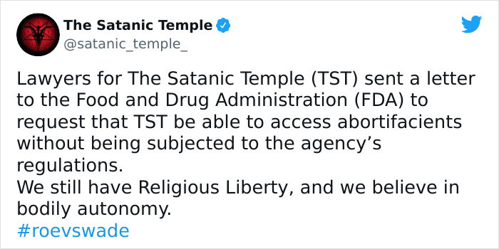 People Are Cheering For The Satanic Temple For Stepping Up To Protect Abortion Rights In A Viral Letter To The FDA People Are Cheering For The Satanic Temple For Stepping Up To Protect Abortion Rights In A Viral Letter To The FDA