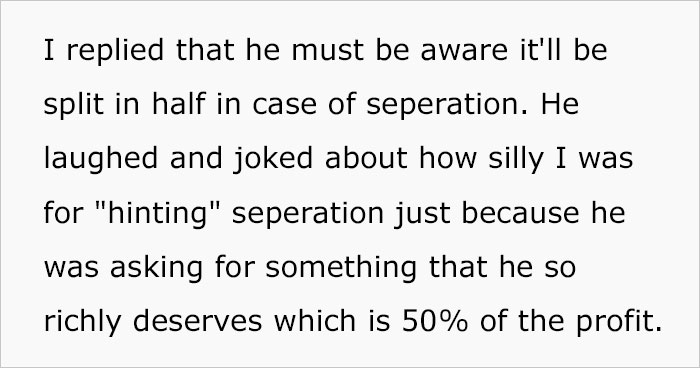 Husband Asks For 50% Of Wife's Booming Business Despite Never Believing In It, Wife Isn&rsquo;t Having Any Of It
