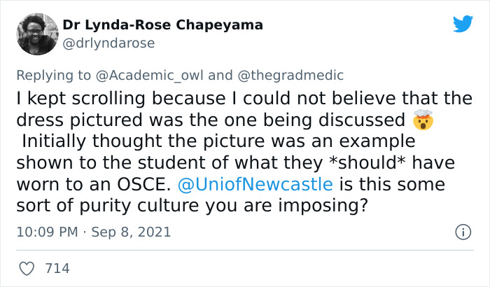 Med Student Was Penalized By Examiners For 'The Most Inappropriate Dress They Had Ever Seen' Med Student Was Penalized By Examiners For 'The Most Inappropriate Dress They Had Ever Seen'