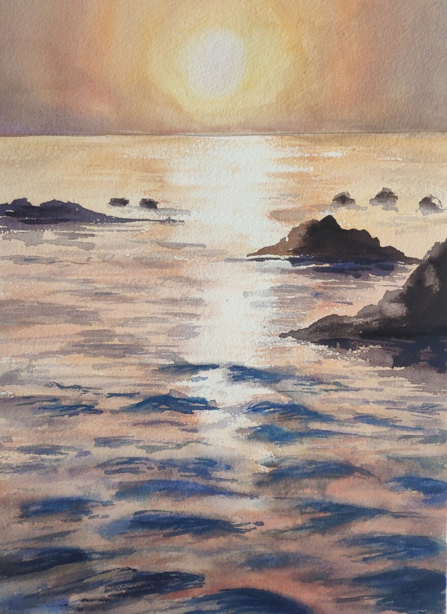 50 Shades Of Blue In Watercolor