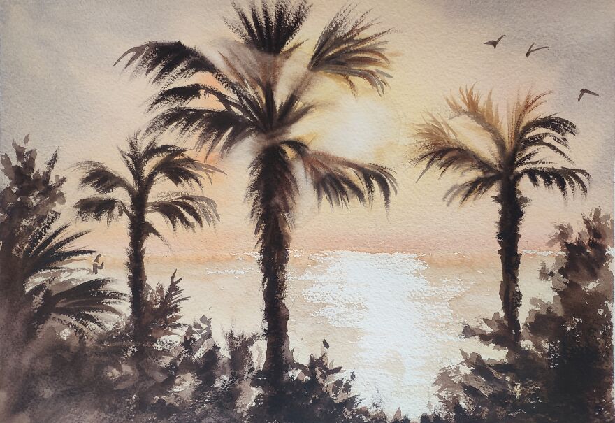 50 Shades Of Blue In Watercolor