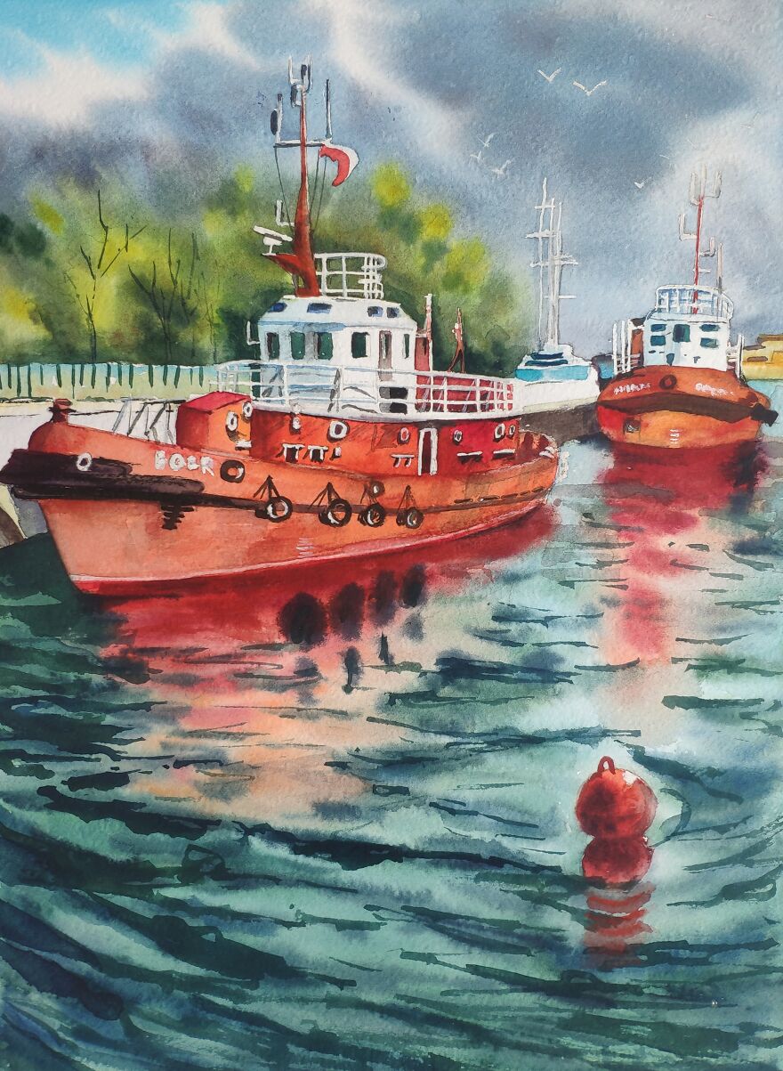 50 Shades Of Blue In Watercolor