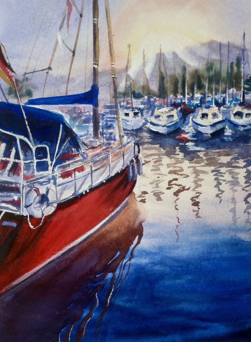 50 Shades Of Blue In Watercolor