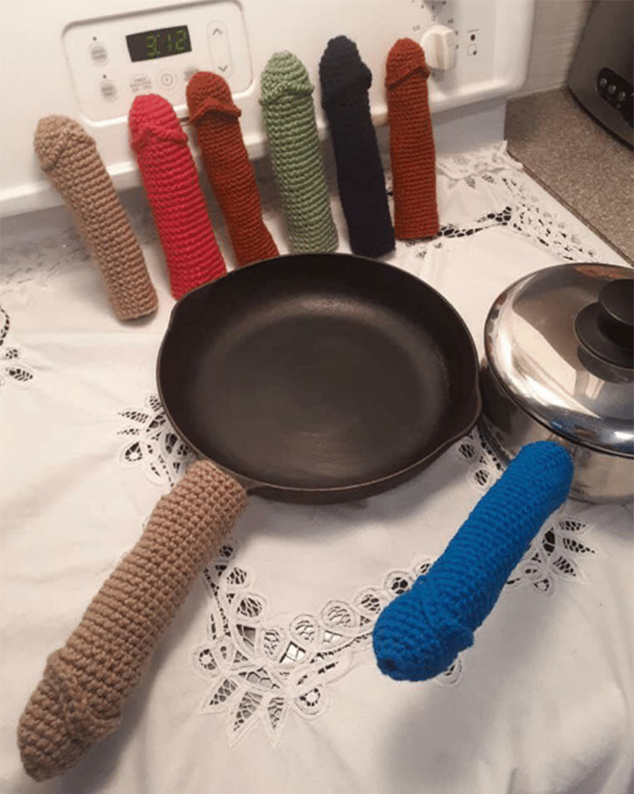 My Grandma Knitted These "Handle Huggers" And Wants Me To Help Sell Them On The Internet