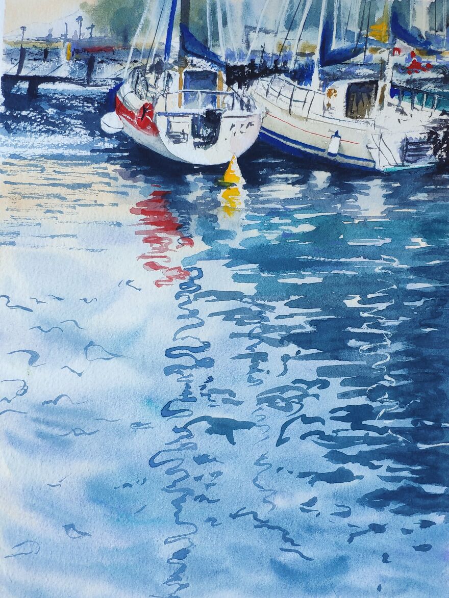 50 Shades Of Blue In Watercolor