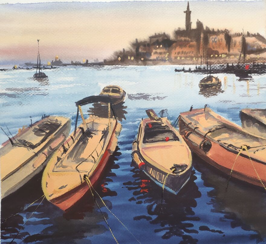 50 Shades Of Blue In Watercolor