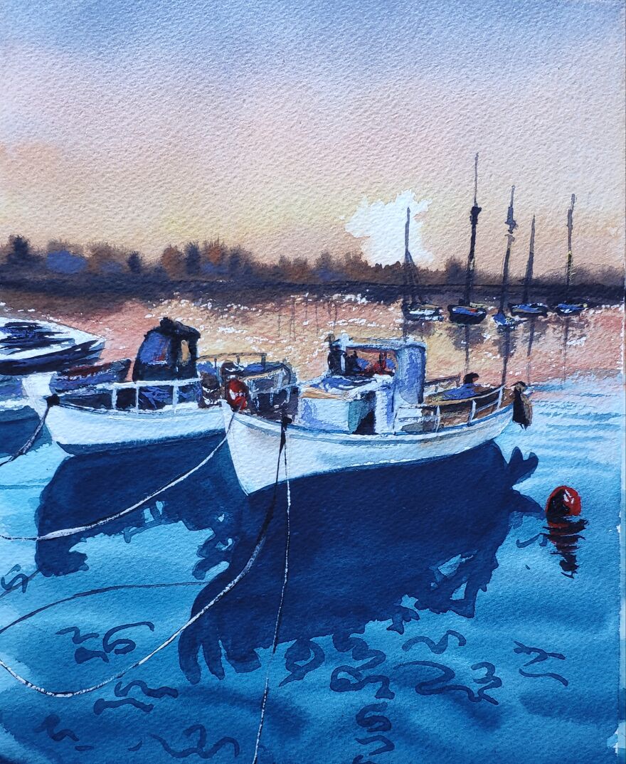 50 Shades Of Blue In Watercolor