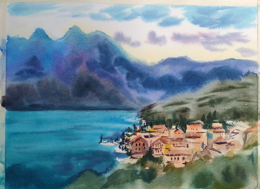 50 Shades Of Blue In Watercolor