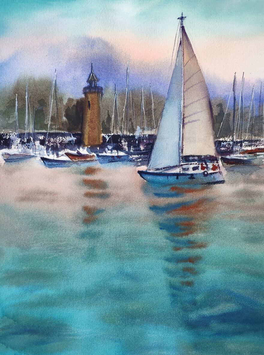 50 Shades Of Blue In Watercolor