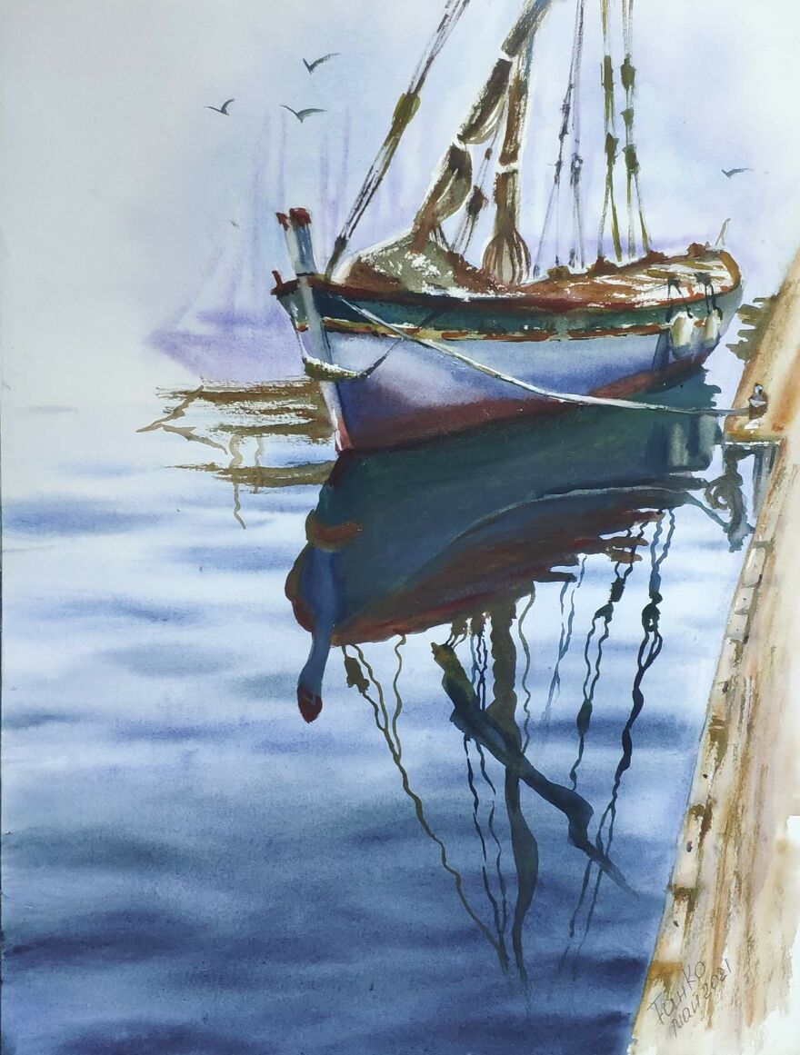 50 Shades Of Blue In Watercolor