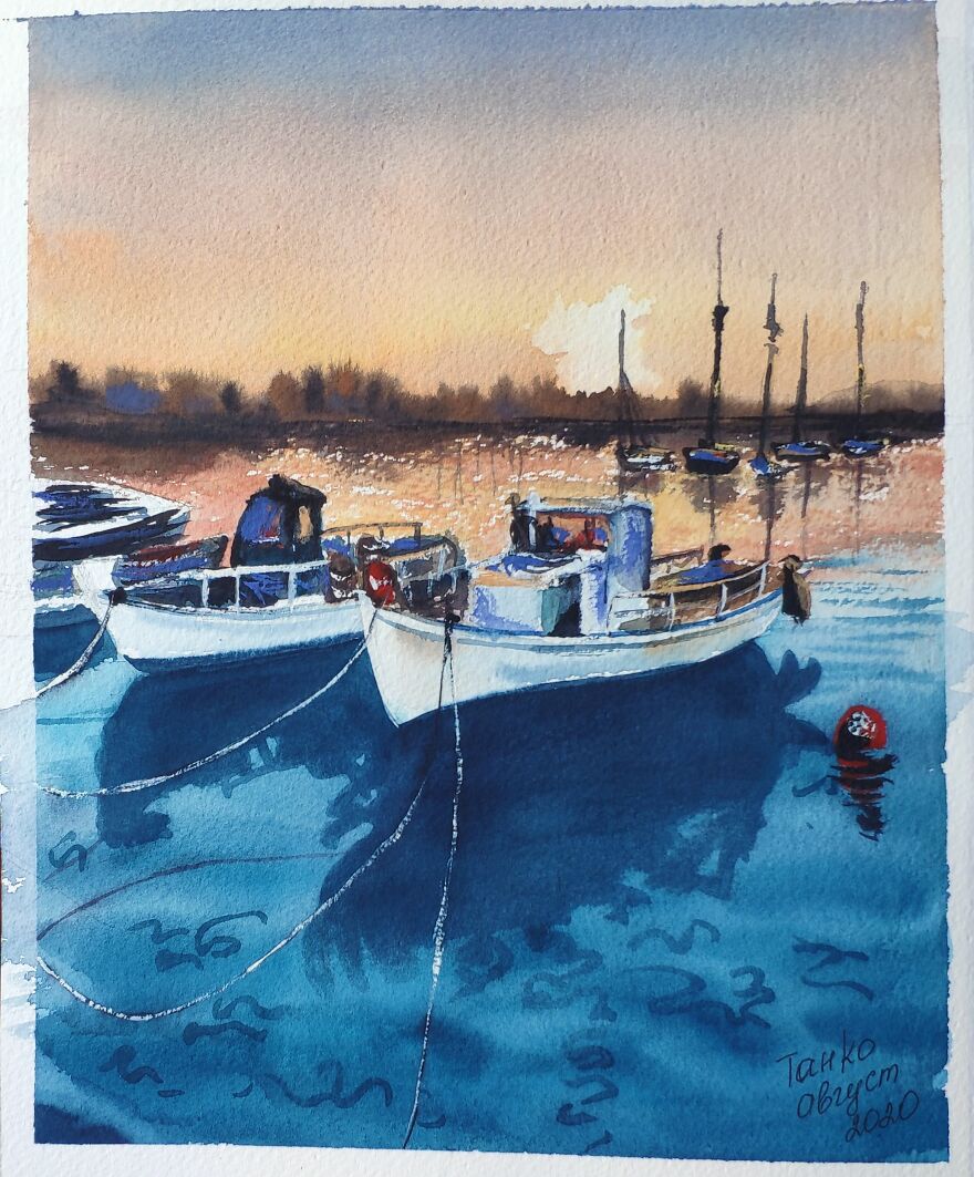 50 Shades Of Blue In Watercolor