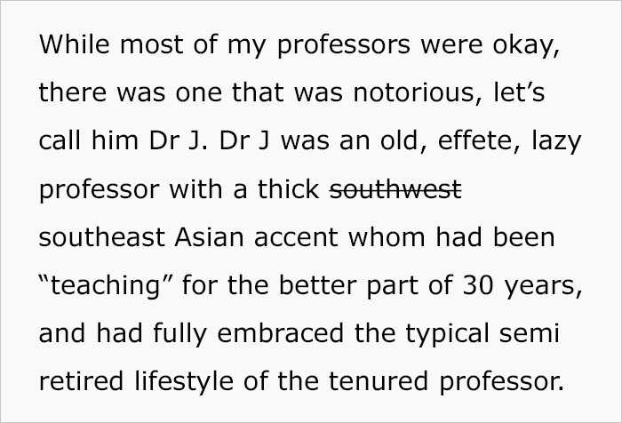 Student Gets Sweet Revenge On His Lazy Professor After He Unfairly Fails Half The Class