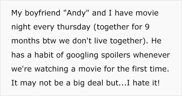Woman Finally Snaps After Her BF Keeps Spoiling The Endings During Movie Night, Asks Who The Real A-Hole Is