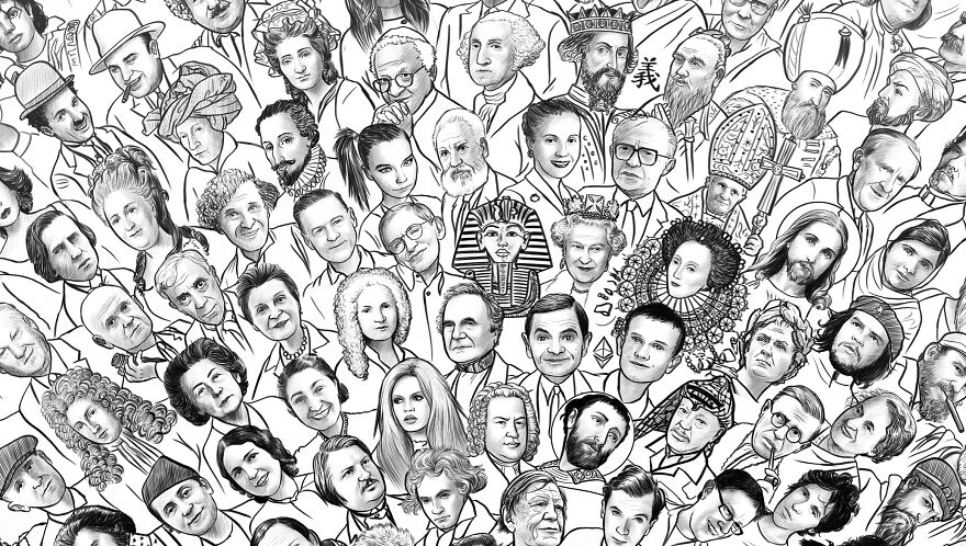 Here Are My 1001 Portraits That I Drew By Hand One By One In Almost A Year