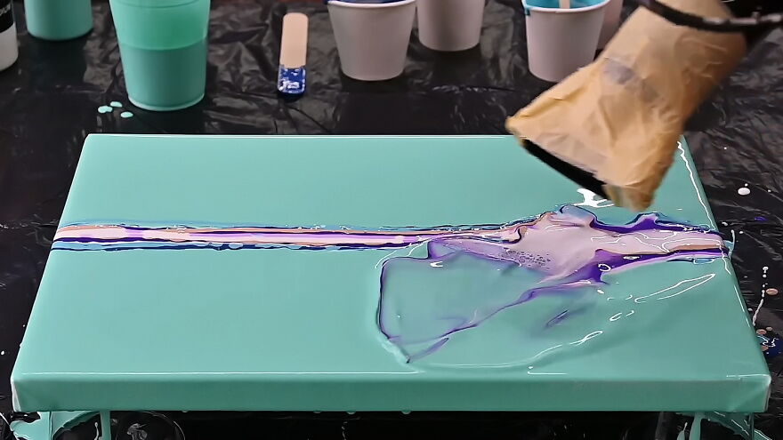 Testing Ultimate Pouring Medium ~ Beautiful Details In This Dutch Pour ~ Fluid Acrylic Paiting