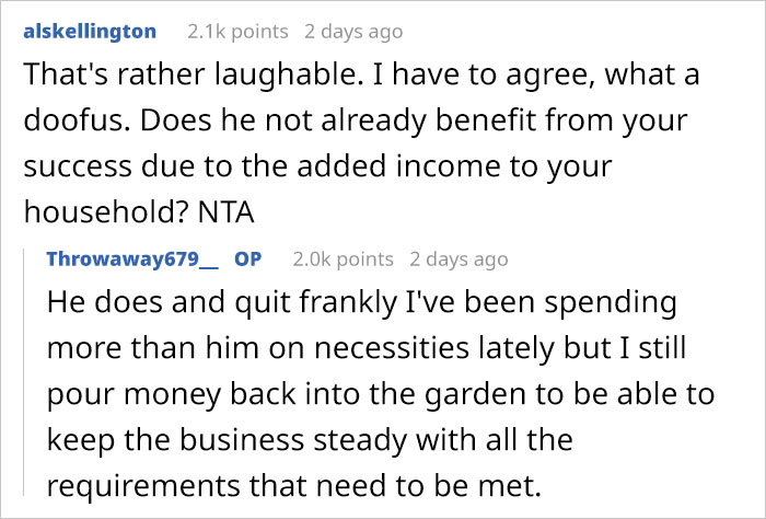 Husband Asks For 50% Of Wife's Booming Business Despite Never Believing In It, Wife Isn&rsquo;t Having Any Of It