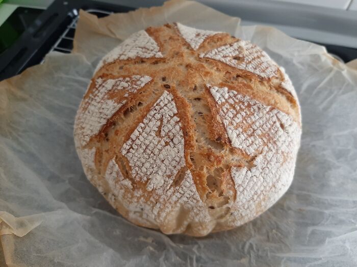 This Beautiful Sourdough Made With Homegrown Craft Beer Yeast. Fluffy As A Cloud.