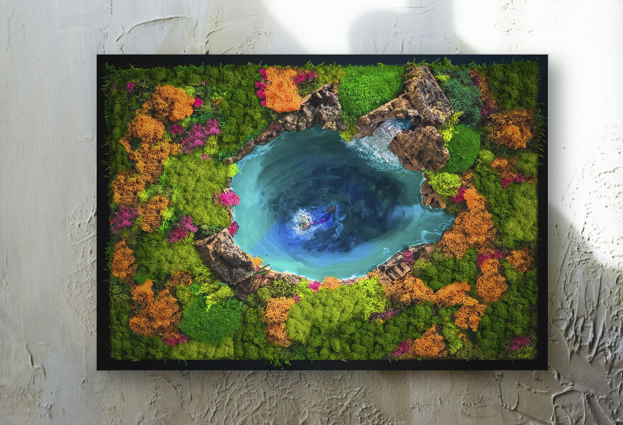 I Made A Lake Surrounded By Forest-Inspired Wall Art With Preserved Moss (3 Pics) I Made A Lake Surrounded By Forest-Inspired Wall Art With Preserved Moss (3 Pics)
