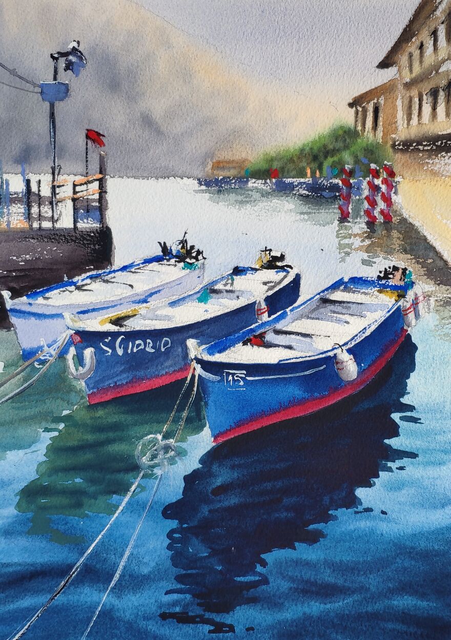 50 Shades Of Blue In Watercolor