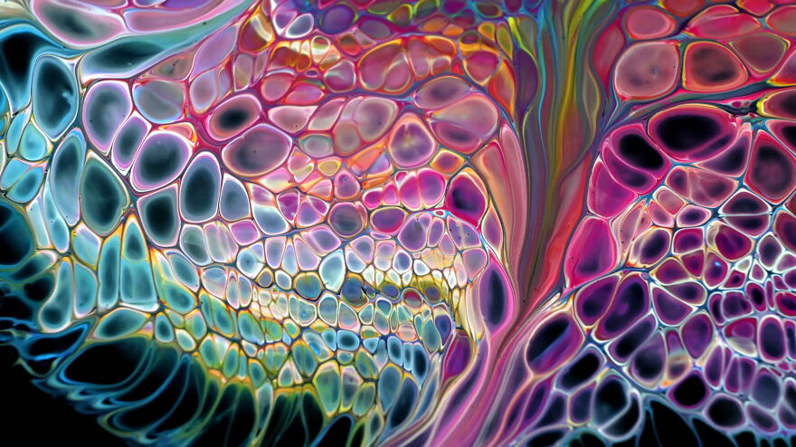 Gorgeous Cells With Funnel And Marble ~ Acrylic Pouring ~ Fluid Painting For Beginners