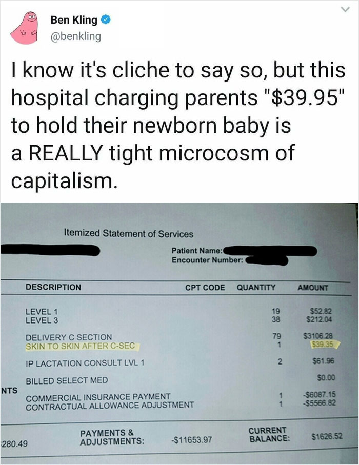 Hospital Billing To Hold Your Own Child After Birth