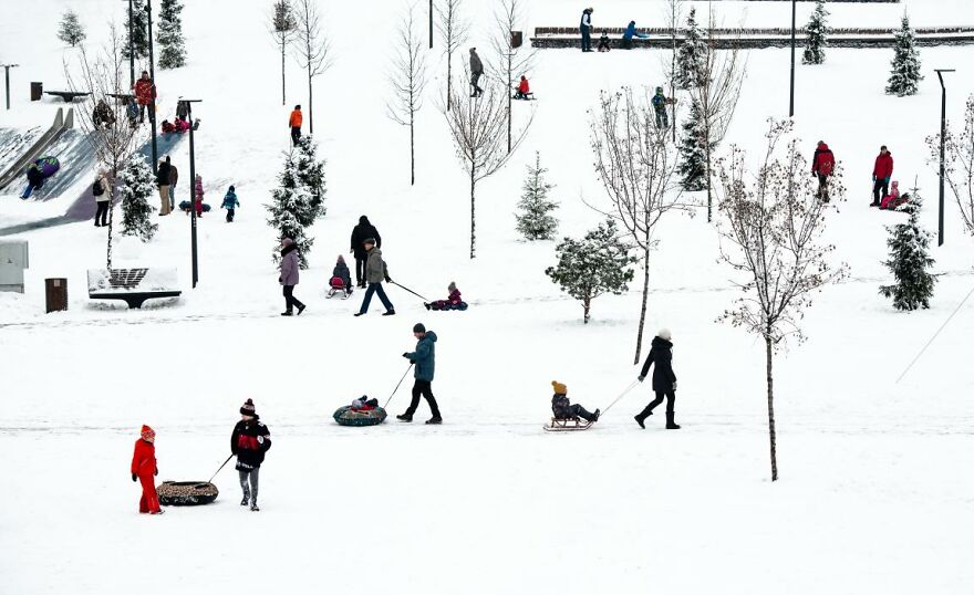 Urban Winter Recreation By Ludmila Stepnova