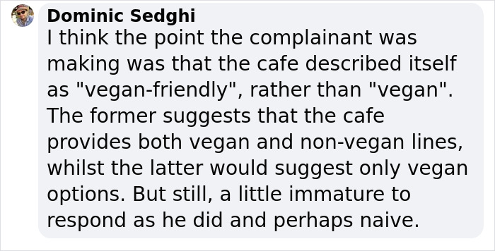 Customer Rates A Vegan Café With One Star Because They Didn't Have 'Normal' Milk, The Owner Replies With A Witty Comeback Customer Rates A Vegan Café With One Star Because They Didn't Have 'Normal' Milk, The Owner Replies With A Witty Comeback
