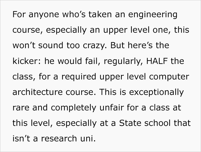 Student Gets Sweet Revenge On His Lazy Professor After He Unfairly Fails Half The Class