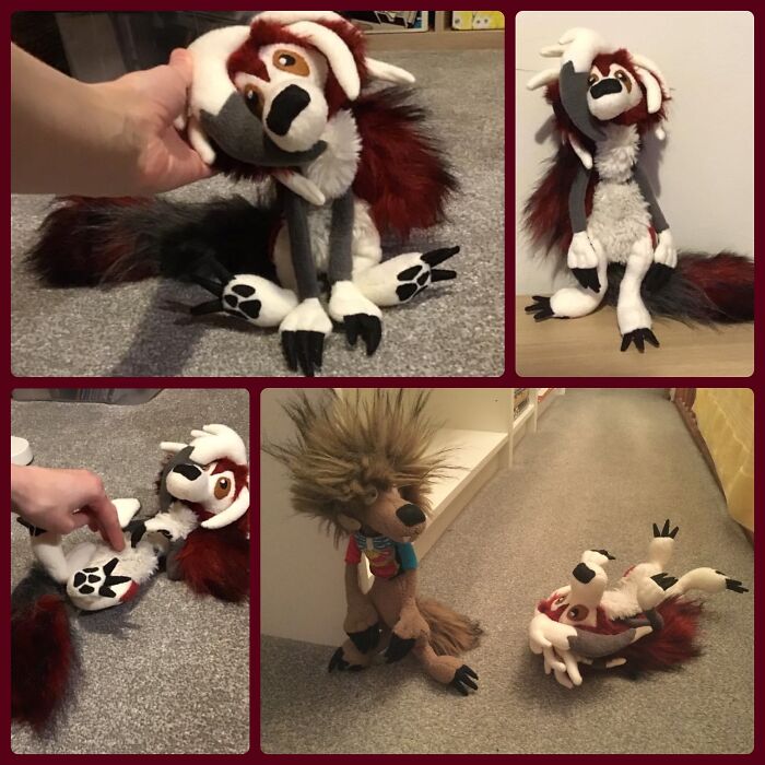 This Midnight Lycanroc X Zoroark Inspired Werewolf Plushie I Made During Lockdown, I Made 2 Other Werewolves Too They Took Ages But I Love Them!! 😍