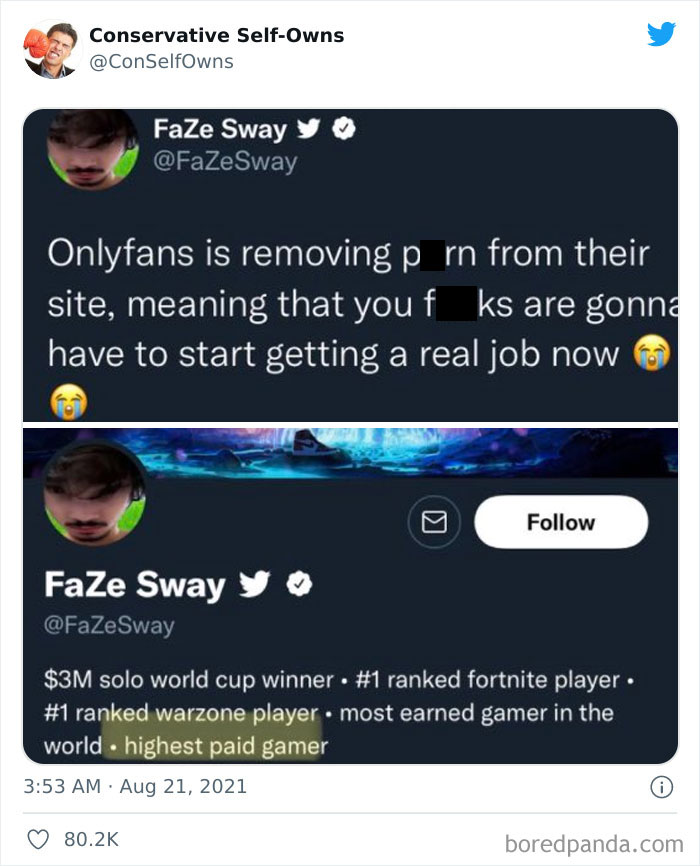 Conservative-Self-Owns-Fails