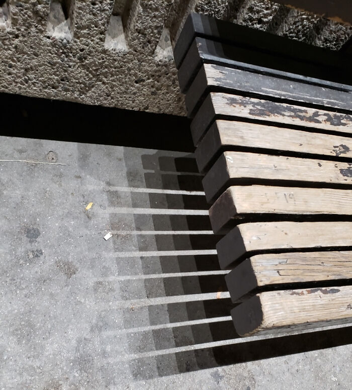 The Shadow Of This Bench Looks Like Pixels In This Picture I Took