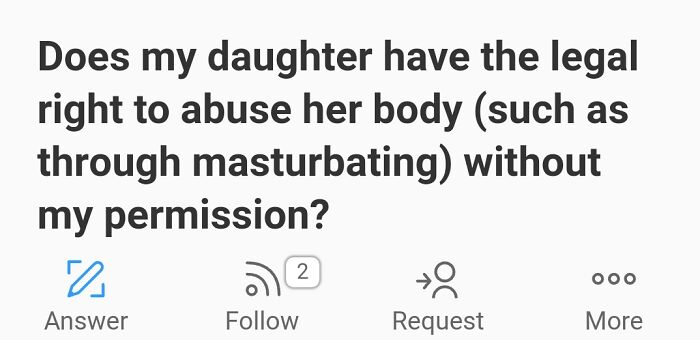 Masturbation = Bodily Abuse